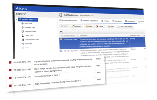 Problem and Deviation Tracking Image